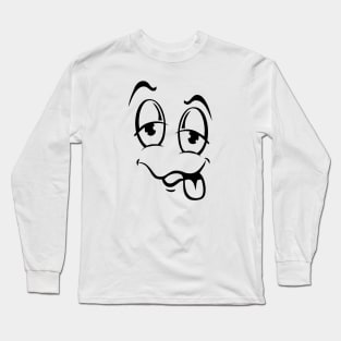 Smiley Funny Cartoon Dizzy Face Long Sleeve T-Shirt